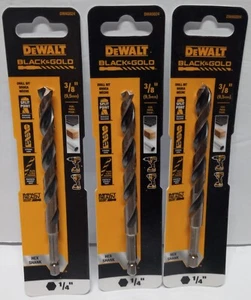 Lotto 3 punte da trapano DeWalt 3/8" nere e oro DWA5024 punta divisa 1/4" gambo esagonale - Foto 1 di 2