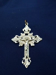 Hermoso colgante vintage de cruz de filigrana de 3” de largo 2” de ancho - Imagen 1 de 2