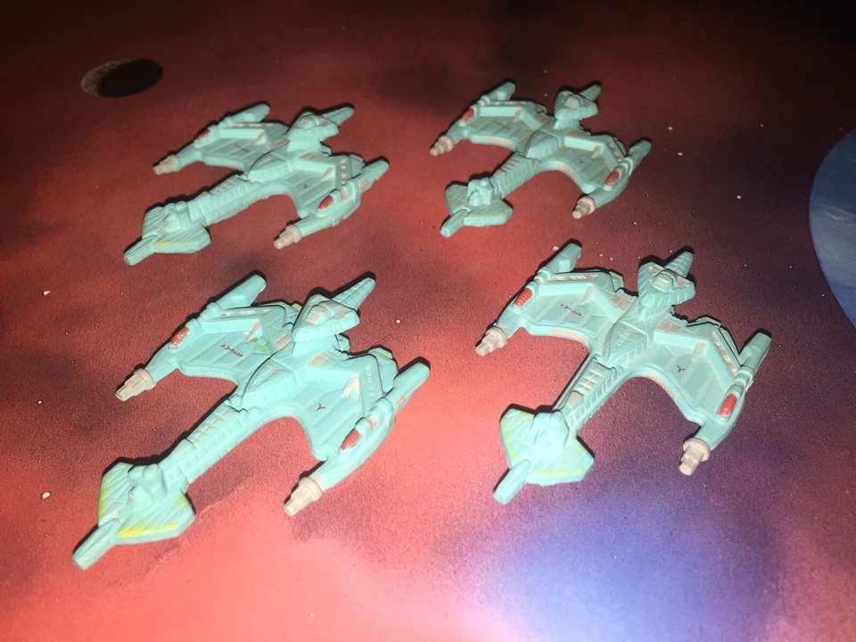 Star Trek Micro Machines Lot X4 Klingon Future Battle Cruiser Space Ship Fleet - Image 1 of 1