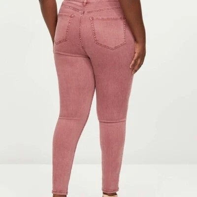 Lane Bryant Size 28 Pink Mid Rise Skinny Jeans Flex Waist NWT - Image 1 of 4
