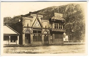 Sgagway Elks B.P.O.E. Loggia #431 Cartolina fotografica reale RPPC vista antica - Foto 1 di 1
