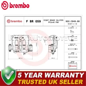 Brembo Front Right Brake Caliper Fits Mercedes Sprinter 2018- 2.1 CDi - Picture 1 of 4