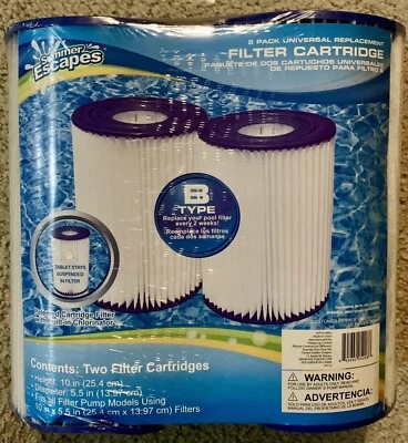 2 pack NEW Universal POOL CARTRIDGE Cartridges FILTER Type B SEALED Filters - Image 1 of 2