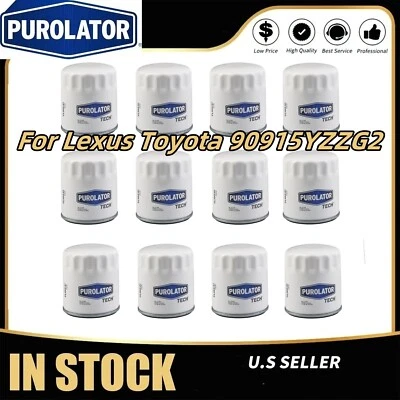 Juego de 12 filtros de aceite de motor Purolator OEM para Lexus Toyota 90915YZZG2 Foto 1 de 4