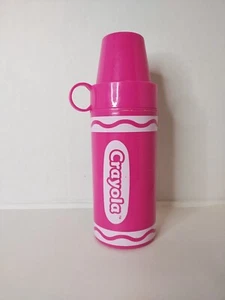 PINK Crayola Crayon Insulated Thermos 11.5 oz. 2010 BPA Free NO STOPPER - Picture 1 of 6