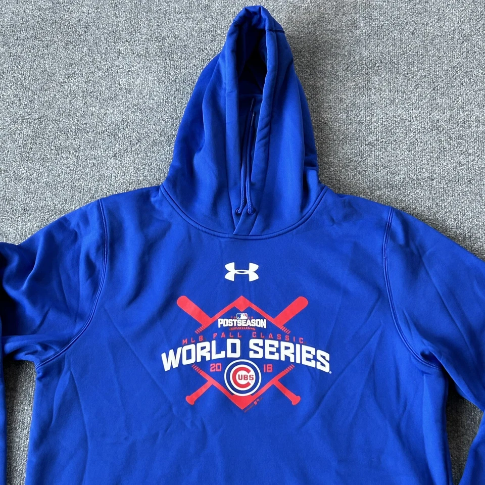 Chicago Cubs Sweater Men’s Large World Series Under Armour Sweatshirt Hoodie - Image 1 of 4