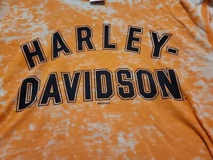 Harley Davidson. Myrtle Beach , SC. Orange & Black Tie Dye Shirt Womans Size XL - Picture 1 of 7