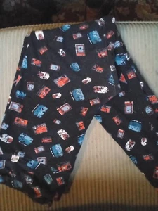 Damen-Leggings Einheitsgröße, schwarz mit dekorativen rechteckigen Drucken, Stretch von LuLaRoe - Bild 1 von 5