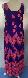 Vestido Pomare Tahití Para Mujer De Colección Años 60 Púrpura Rosa Neón Puesta de Sol Floral Hawaiano Maxi - Imagen 1 de 5