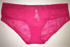 Victoria's Secret Hiphugger Panty Logo Waist Semi Sheer Floral Lace Sz. XL