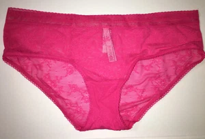 Victoria's Secret Hiphugger Panty Sz. XL Logo Waist Semi Sheer Floral Lace - Picture 1 of 4