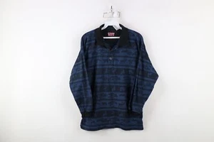 Vintage 90s Streetwear Boys Large Faded Animal Fleece Collared Polo Sweater - Picture 1 of 11