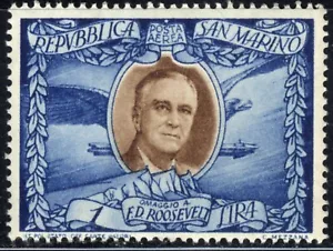1947 SAN MARINO PRÄSIDENT FRANKLIN D. ROOSEVELT Briefmarke postfrisch og - Bild 1 von 1