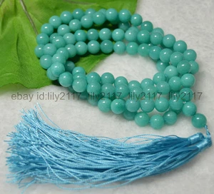 10mm Tibetan Buddhism 108 Amazonite Stone Prayer Beads Mantra Mala Necklaces - Picture 1 of 1