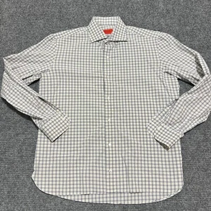 ISAIA Napoli Dress Shirt Mens 16 / 41 Cotton Button Up Long Sleeve - Picture 1 of 11
