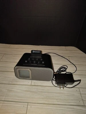 iHome iBT22 Gray Bluetooth LCD Display USB Charging Bedside Dual Speaker Alarm - Image 1 of 4