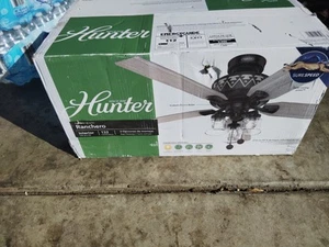 Hunter Ranchero SureSpeed 52-in Noble Bronze with Light Gray Oak Blades Ceiling. - Picture 1 of 4