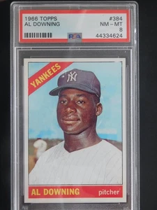 1966 Topps Baseball Card #384 Al Downing (NM-MT) PSA 8 - Picture 1 of 2