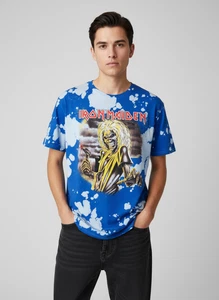Iron Maiden T-Shirt Unisex S Blue Graphic Print Short Sleeve 100 Cotton - Picture 1 of 8