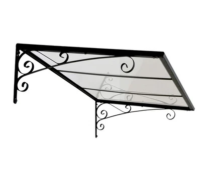 Vordach Haustür Überdachung Haustürvordach Metall Palram anthrazit 88x136x36cm - Bild 1 von 4