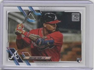 2021 Topps Base Set Photo Variations #187A Cristian Pache/red jsy, batting SSP - Picture 1 of 2