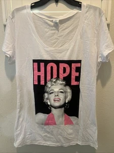 NWOT Marilyn Monroe T-Shirt XL White Hope Cotton Ave Tag - Picture 1 of 4