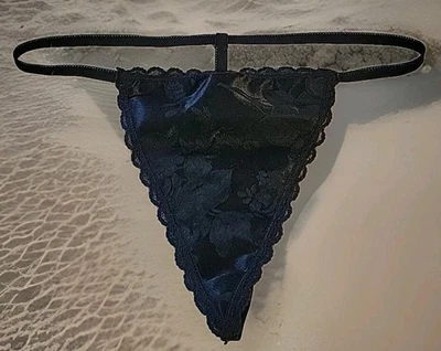 Vintage Panties Thong Fredericks Of Hollywood Liquid Satin Silky Sissy Sexy - Image 1 of 4