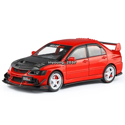 1:24 Mitsubishi Lancer EVO IX Modelo Coche Diecast Coches de Juguete para Niños Niños Regalos Rojo Foto 1 de 4