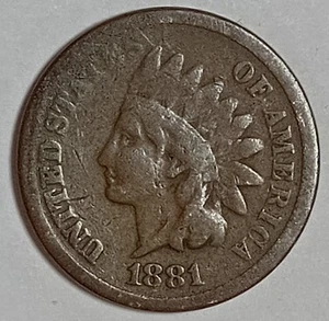 Indian Head Penny "1" Coin Lot 1881*VERY NICE*BETTER DATE $ FREE SHIPPING $ #150 - Picture 1 of 2
