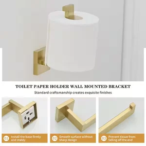 BWE Toilettenpapierhalter zur Wandmontage in gebürstetem Gold - Bild 1 von 1