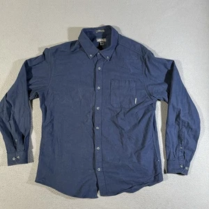 Eddie Bauer dunkelblau Sämisch Flanell 100% Baumwolle Langarm Hemd Größe Large - Bild 1 von 6