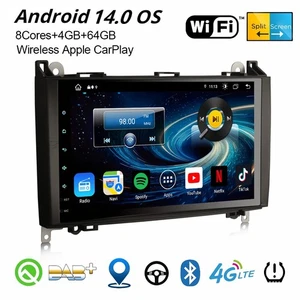 9" Android 14 DAB+ Autoradio Navi Mercedes A/B Klasse W169 Sprinter Vito Crafter - Bild 1 von 24