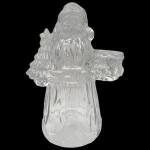 Vintage 1990er International Silber Weihnachtsmann Kerzenhalter 24 % Bleikristall 7,5 Zoll - Bild 1 von 9
