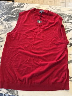 Hart Schaffner Marx Mens Merino Wool Sweater Vest Sleeveless Red Sz 2XT - Image 1 of 4