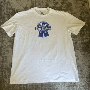PBR Pabst Blue Ribbon Beer T Shirt Men XXL White Floral NWT Milwaukee - Picture 1 of 5