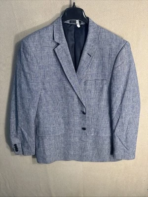 Blazer de verano Jones New York 46R azul blanco Glen ventana a cuadros lino algodón Foto 1 de 4