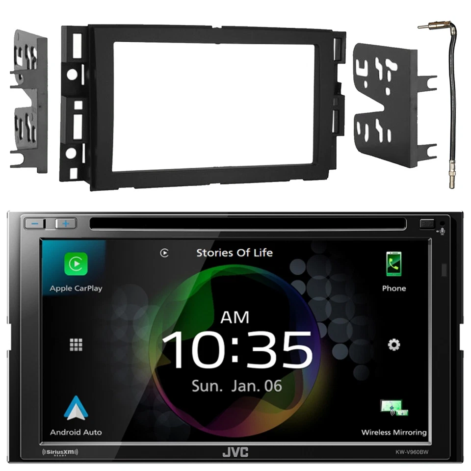 Receptor de DVD JVC KW-V960BW Doble DIN Bluetooth, Adaptador de Antena, Kit Doble DIN Foto 1 de 4