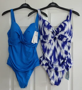 M&S MAGIC SHAPING Secret Slimming RUCHED DETAIL Tummy Control Swimsuit - Picture 1 of 11