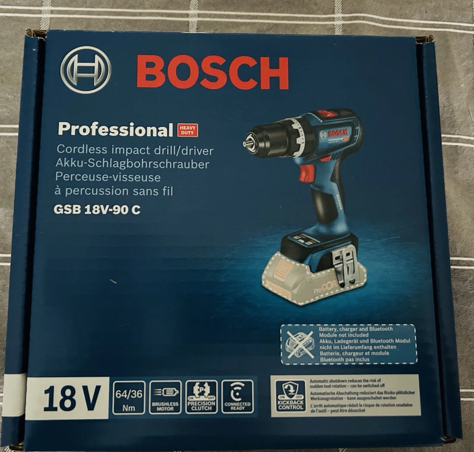 Bosch Pro Cordless Impact Drill/driver 18V GSB 18V-90C New - Image 1 of 1
