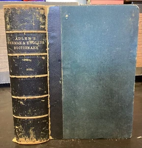 1874 Dictionary of the German and English Languages by G.J. Adler - Picture 1 of 20