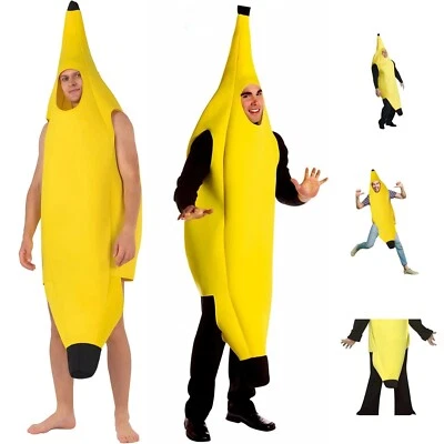 BRANDED Banana Costume Fancy Dress Outfit Unisex Men Women Funny Stag Novelty Fruit
