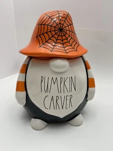 Rae Dunn Halloween Keramik 5x10 Zoll Zwerg Kürbis Schnitzer Kanister - Bild 1 von 9