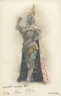 Lady charm fancy costume glamor glitter novelty vintage postcard 1900`s