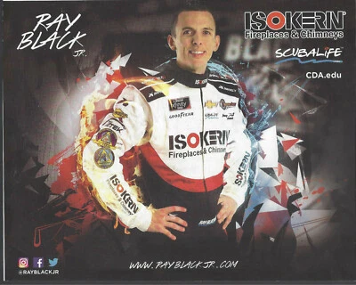Tarjeta postal de Ray Black Jr 2019 "Isokern Fireplaces" serie NASCAR XFINITY Foto 1 de 2