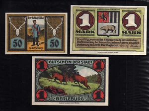 BERLEBURG - GERMANY NOTGELD  -    50 PFENNIG, 2 x 1 MARK - Bild 1 von 2