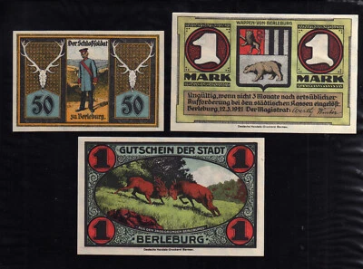 BERLEBURG - GERMANY NOTGELD  -    50 PFENNIG, 2 x 1 MARK - Image 1 of 2