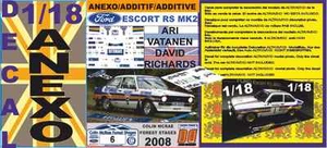 ANEXO DECAL 1/18 FORD ESCORT ARI VATANEN "COLIN MCRAE FOREST STAGES 2008" (04) - Picture 1 of 1