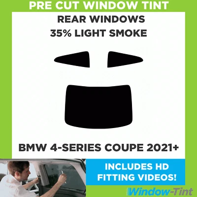 For BMW 4-Series Coupe 2021+ Pre Cut Window Tint Rear 35% Light Smoke Film - Image 1 of 4