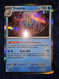 Omastar 139/165 Holo Rare Pokemon Card 151 English - Picture 1 of 2