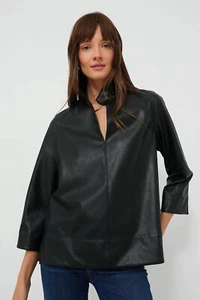 Tuckernuck Black Leather Margot Top - Small - Picture 1 of 9